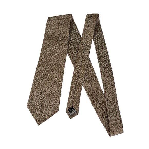 Handmade Setazone 100% Silk Tie  Brown Green Paisley Elegant Design Iridescent - Picture 8 of 14